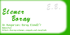 elemer boray business card